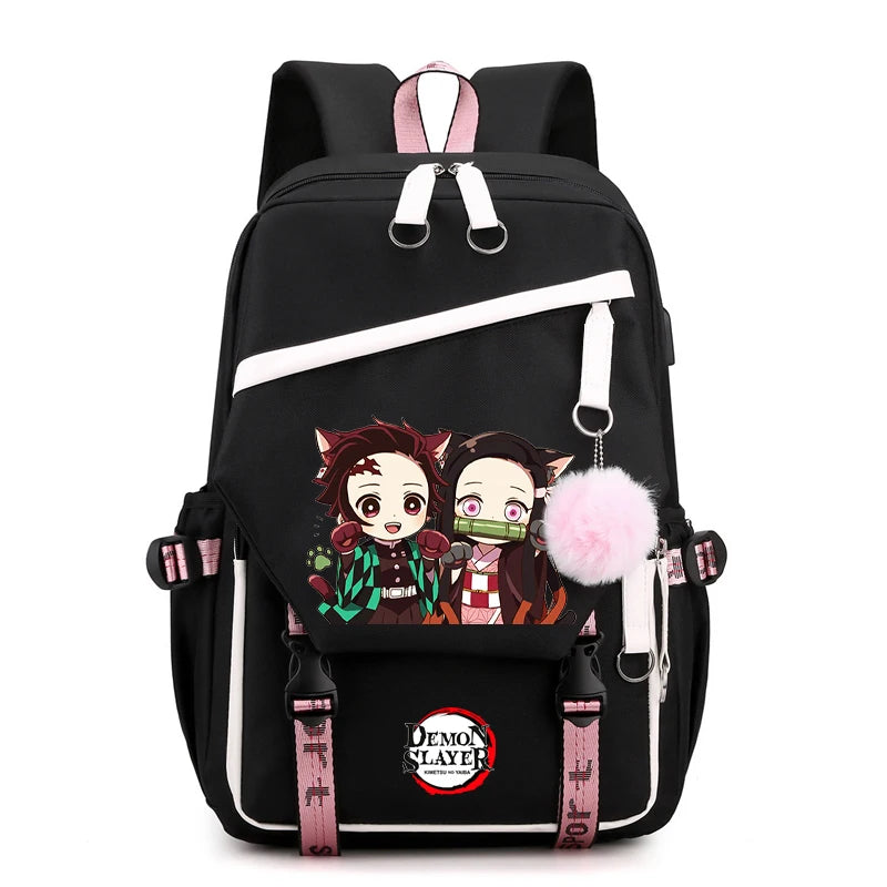 Démon Slayer sac à dos adolescente garçon retour à l'école sac à dos enfants sac d'école femmes sac à dos toile loisirs dessin animé Mochilas
