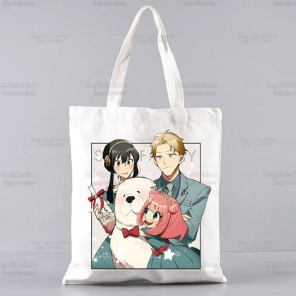 Spy X Family Shopper sac impression toile Anime Kawaii Anya Forger sac fourre-tout sacs à main SPYFAMILY femmes sac Harajuku sacs à bandoulière