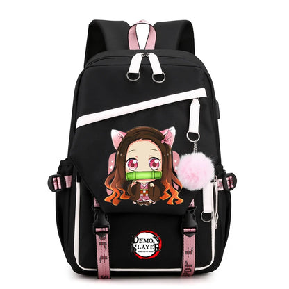 Démon Slayer sac à dos adolescente garçon retour à l'école sac à dos enfants sac d'école femmes sac à dos toile loisirs dessin animé Mochilas