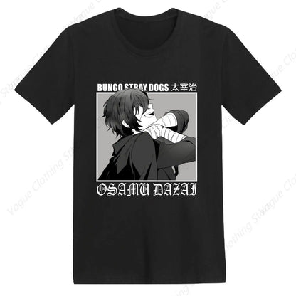 T-Shirt Anime Bungo Stray Dogs - Chemise Homme Unisexe à Manches Courtes - Motif Imprimé Doux et Léger