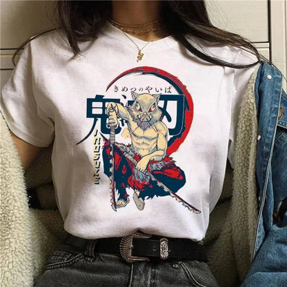 Démon Slayer T-shirt femmes Kimetsu No Yaiba Nezuko T-shirt femme Tanjirou Kamado graphique T-shirt japonais Anime Manga T-shirt