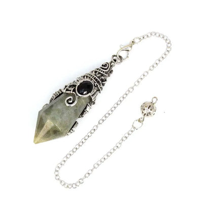 Pendentif pendule en cristal à 12 facettes, pour la Divination radiesthésie, pierre naturelle, améthyste, Quartz Rose, amulette, spirituel, bijoux