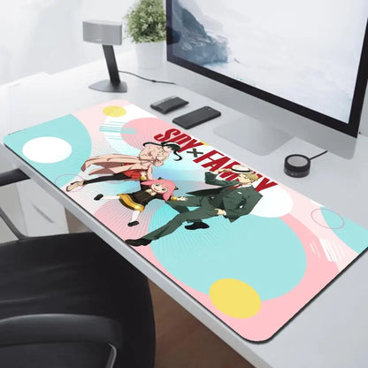 Anya Forger Kawaii Anime Spy X Family Mausepad Media Natural Rubber Non-Slip Desk Mouse Pad Large Locking Edge 900x400