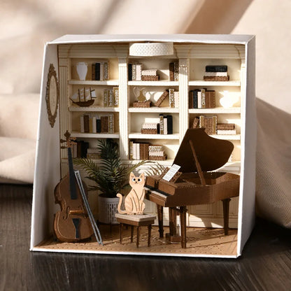 Maison de course l'inventaire en bois avec lumières LED, maison de beurre casa, mini kit de bricolage, assemblage de meubles, jouets de chambre exécutifs, 3D, bricolage