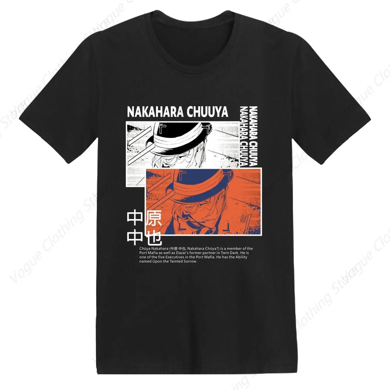 T-Shirt Anime Bungo Stray Dogs - Chemise Homme Unisexe à Manches Courtes - Motif Imprimé Doux et Léger