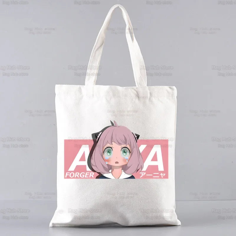 Spy X Family Shopper sac impression toile Anime Kawaii Anya Forger sac fourre-tout sacs à main SPYFAMILY femmes sac Harajuku sacs à bandoulière