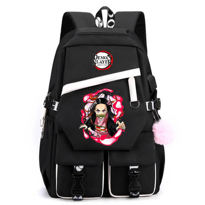 Sac à Dos Demon Slayer - Cartable Anime pour Collège/Lycée - Idée Cadeau Ados