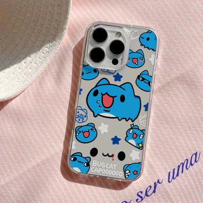 Coque de téléphone Bugcat Capoo, étui Transparent en Silicone résistant aux chocs, dessin animé mignon, pour iPhone 16 15 14 13 12 11 Pro Max 7 8 Plus XS Max