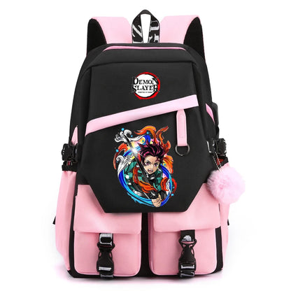 Sac à Dos Demon Slayer - Cartable Anime pour Collège/Lycée - Idée Cadeau Ados