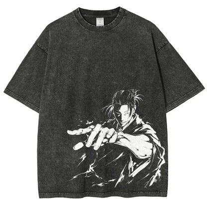 Anime Jujutsu Kaisen Gojo Satoru T-Shirts Washed Men Women Cotton Harajuku T-Shirts Ryomen Sukuna Retro Men's Women's Top Tees