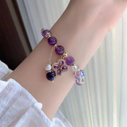 ZAKOL – Bracelet à breloques en Zircon pour femmes et filles, perles de cristal violettes exquises, bijoux d'anniversaire mignons, accessoires, cadeaux