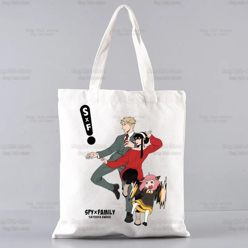 Spy X Family Shopper sac impression toile Anime Kawaii Anya Forger sac fourre-tout sacs à main SPYFAMILY femmes sac Harajuku sacs à bandoulière