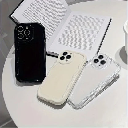 Coque de téléphone antichoc 3D Wave, jolie et décontractée, pour iPhone 16 Pro Max 15 14 13 12 11 XS X XR 7 8 Plus SE2, housse de Protection d'objectif d'appareil photo