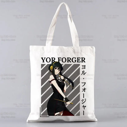 Spy X Family Shopper sac impression toile Anime Kawaii Anya Forger sac fourre-tout sacs à main SPYFAMILY femmes sac Harajuku sacs à bandoulière