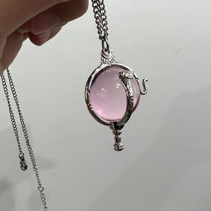Coeur de Kandrakar Pendentif en cristal rose Mode innovante Dessin animé romantique W.I.T.C.H. Bijoux Cadeaux de rêves d'enfance