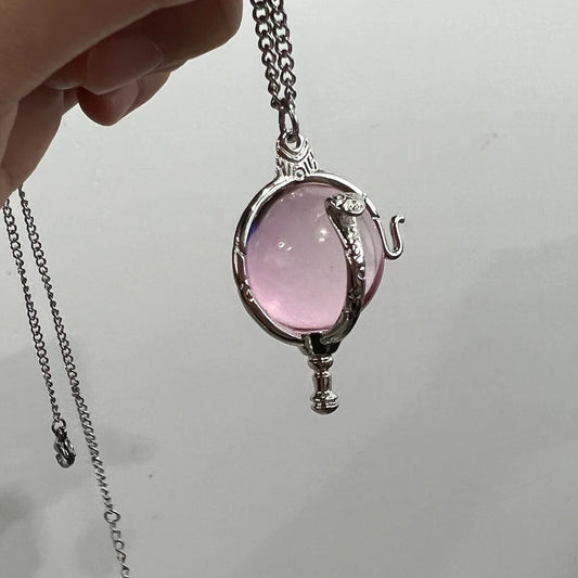 Coeur de Kandrakar Pendentif en cristal rose Mode innovante Dessin animé romantique W.I.T.C.H. Bijoux Cadeaux de rêves d'enfance
