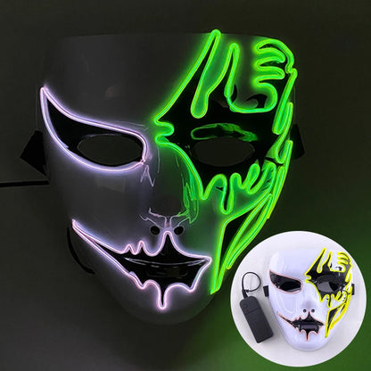 Masque lumineux pour Costume d'halloween, masque de Cosplay LED Demon Slayer pour hommes et femmes, accessoires de maison hantée d'horreur