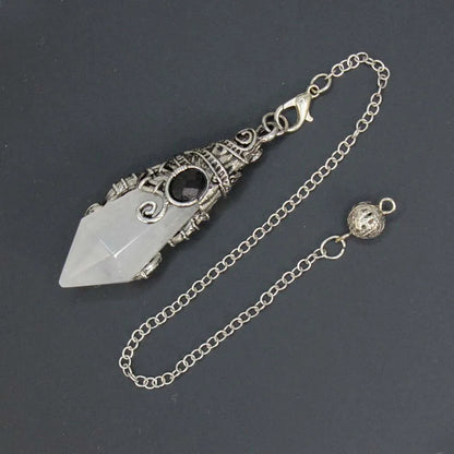 Pendentif pendule en cristal à 12 facettes, pour la Divination radiesthésie, pierre naturelle, améthyste, Quartz Rose, amulette, spirituel, bijoux