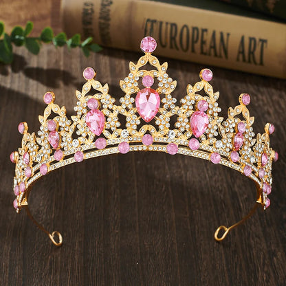 Couronne en cristal pour femme, diadème pour patients, bande de sauna en biscuits, bijoux pour cheveux, couronne de fête Queen, robe de mariée, accessoires pour cheveux, cadeau
