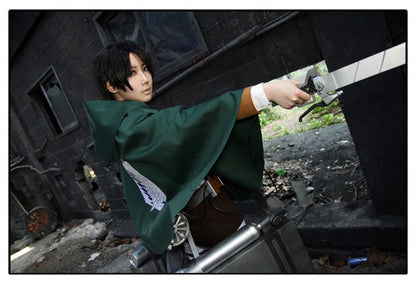 Attack on Titan Cosplay Costume, Anime Shingeki no Kyojin Cosplay, Jacket Coat, Eren Scout Legion, Green Cape Coat, Halloween