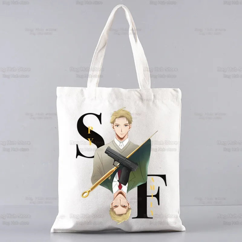 Spy X Family Shopper sac impression toile Anime Kawaii Anya Forger sac fourre-tout sacs à main SPYFAMILY femmes sac Harajuku sacs à bandoulière