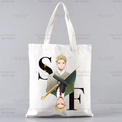 Spy X Family Shopper sac impression toile Anime Kawaii Anya Forger sac fourre-tout sacs à main SPYFAMILY femmes sac Harajuku sacs à bandoulière