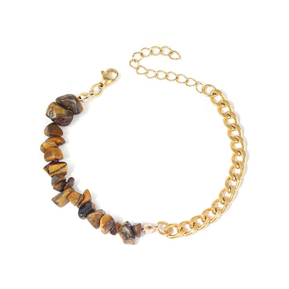 Bracelets bohème en acier inoxydable 316l, cristal naturel, pierre violette, pour femmes, bijoux de vacances, cadeaux, livraison directe