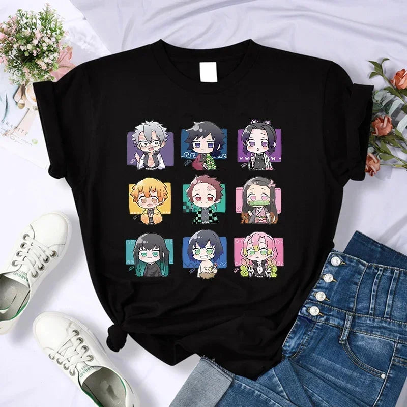 Démon Slayer T-shirt femmes Kimetsu No Yaiba Nezuko T-shirt femme Tanjirou Kamado graphique T-shirt japonais Anime Manga T-shirt