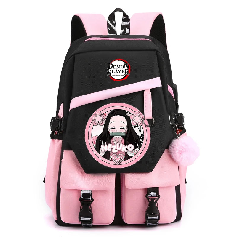 Sac à Dos Demon Slayer - Cartable Anime pour Collège/Lycée - Idée Cadeau Ados