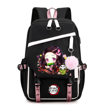 Démon Slayer sac à dos adolescente garçon retour à l'école sac à dos enfants sac d'école femmes sac à dos toile loisirs dessin animé Mochilas