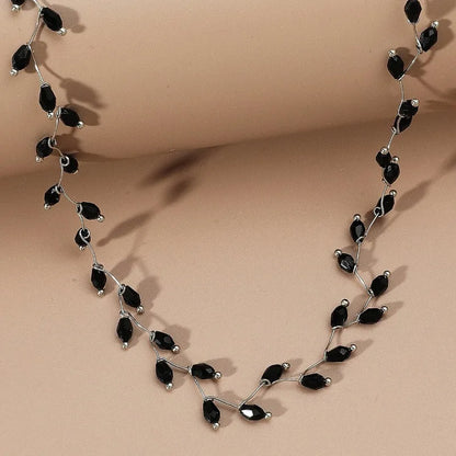 Collier en cristal de Style coréen, Simple et polyvalent, chaîne de clavicule de Style court en cristal noir, accessoires élégants, bijoux