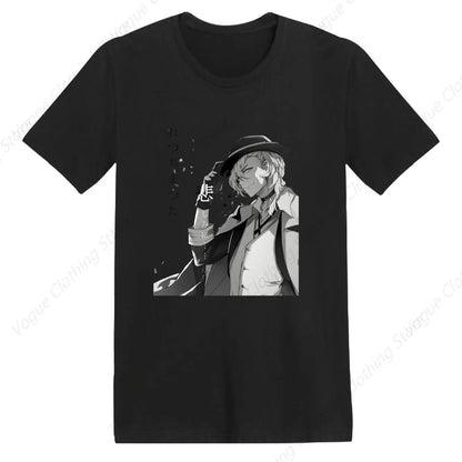 T-Shirt Anime Bungo Stray Dogs - Chemise Homme Unisexe à Manches Courtes - Motif Imprimé Doux et Léger