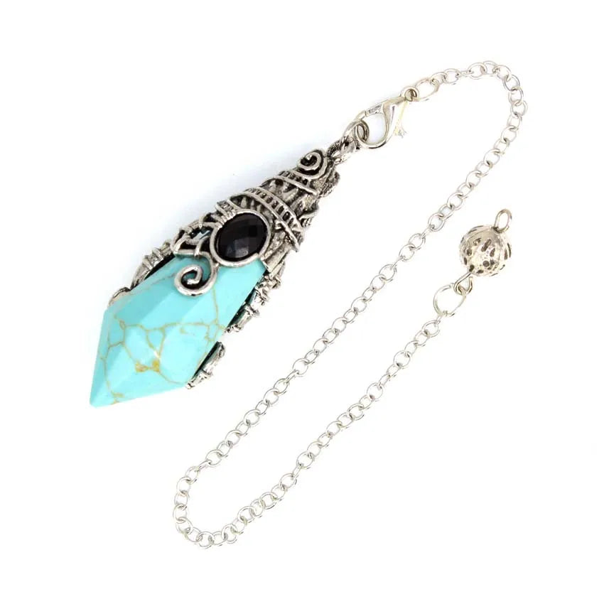 Pendentif pendule en cristal à 12 facettes, pour la Divination radiesthésie, pierre naturelle, améthyste, Quartz Rose, amulette, spirituel, bijoux