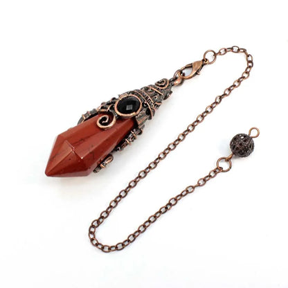 Pendentif pendule en cristal à 12 facettes, pour la Divination radiesthésie, pierre naturelle, améthyste, Quartz Rose, amulette, spirituel, bijoux