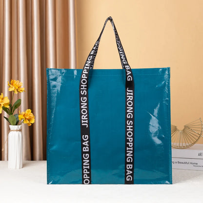 Sac de courses tissé PP couleur, fourre-tout pliable et réutilisable, pochette pliante de voyage, sac de rangement de salle de bain Non tissé, nouvelle collection