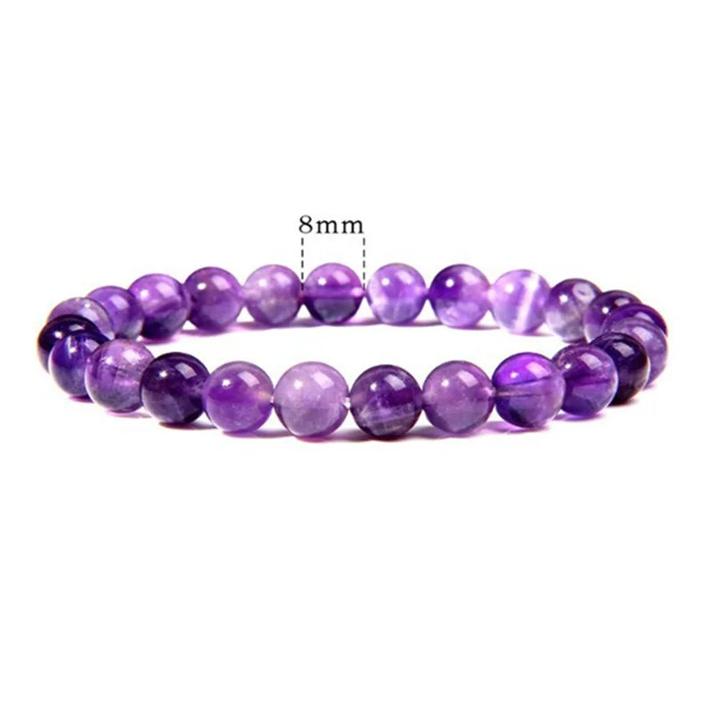 Bracelet améthyste en véritables perles de cristal naturel purifiant le corps véritable améthyste pierre naturelle Bracelets pour femme Pulsera