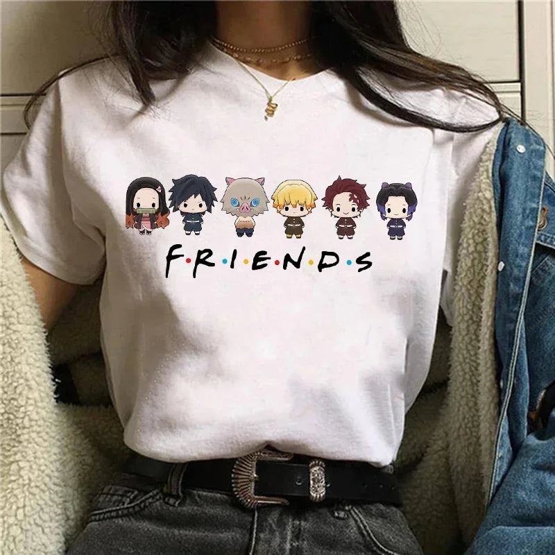 Démon Slayer T-shirt femmes Kimetsu No Yaiba Nezuko T-shirt femme Tanjirou Kamado graphique T-shirt japonais Anime Manga T-shirt