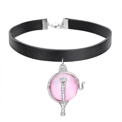 Coeur de Kandrakar Pendentif en cristal rose Mode innovante Dessin animé romantique W.I.T.C.H. Bijoux Cadeaux de rêves d'enfance