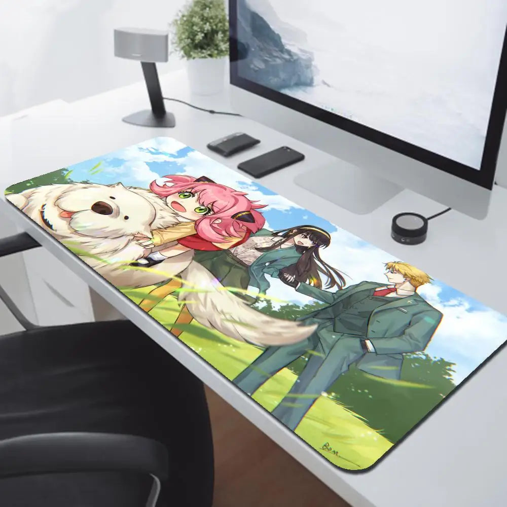 Anya Forger Kawaii Anime Spy X Family Mausepad Media Natural Rubber Non-Slip Desk Mouse Pad Large Locking Edge 900x400