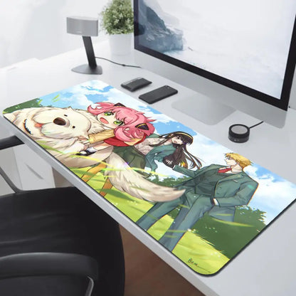 Anya Forger Kawaii Anime Spy X Family Mausepad Media Natural Rubber Non-Slip Desk Mouse Pad Large Locking Edge 900x400