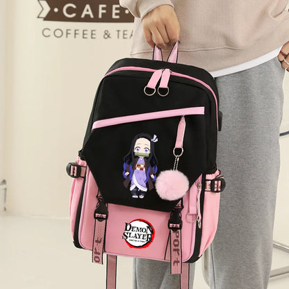 Démon Slayer sac à dos adolescente garçon retour à l'école sac à dos enfants sac d'école femmes sac à dos toile loisirs dessin animé Mochilas