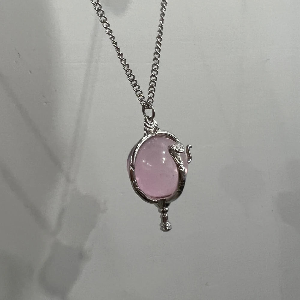 Coeur de Kandrakar Pendentif en cristal rose Mode innovante Dessin animé romantique W.I.T.C.H. Bijoux Cadeaux de rêves d'enfance
