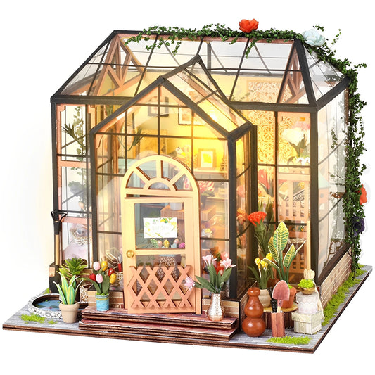 Kit de Maison Miniature avec Lumière LED, Modèle de Course Créatif avec Meubles, 3D, Cadeaux Faits à la Main pour Adultes