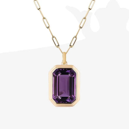 Collier pendentif en forme carrée en cristal clair pour femmes, plaqué or, chaîne à maillons en acier inoxydable, bijoux tendance, nouvelle collection
