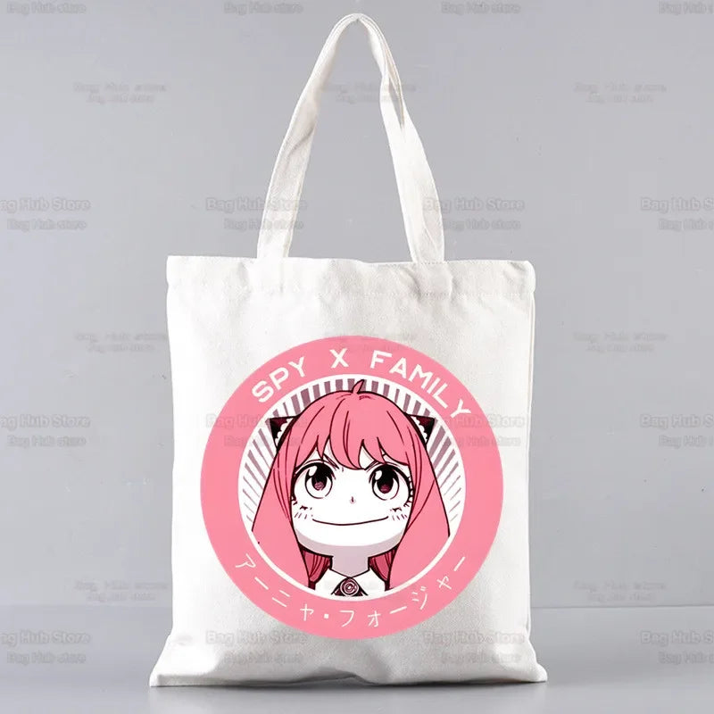 Spy X Family Shopper sac impression toile Anime Kawaii Anya Forger sac fourre-tout sacs à main SPYFAMILY femmes sac Harajuku sacs à bandoulière