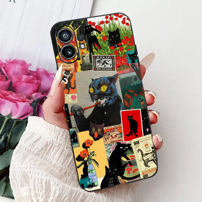 Coque de téléphone 6.55 "pour rien de téléphone (1) One 1 A063 couverture arrière antichoc en Silicone noir souple pour rien Phone1 dessin animé Funda nouveau