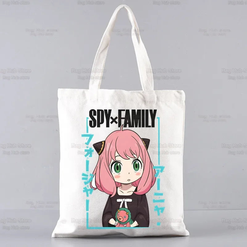 Spy X Family Shopper sac impression toile Anime Kawaii Anya Forger sac fourre-tout sacs à main SPYFAMILY femmes sac Harajuku sacs à bandoulière