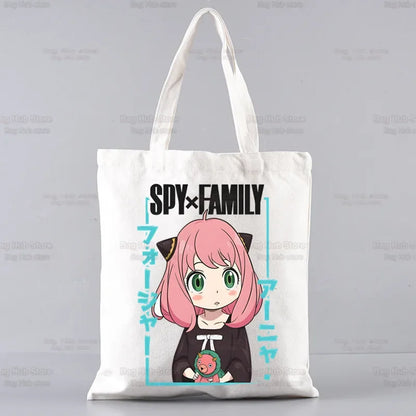 Spy X Family Shopper sac impression toile Anime Kawaii Anya Forger sac fourre-tout sacs à main SPYFAMILY femmes sac Harajuku sacs à bandoulière
