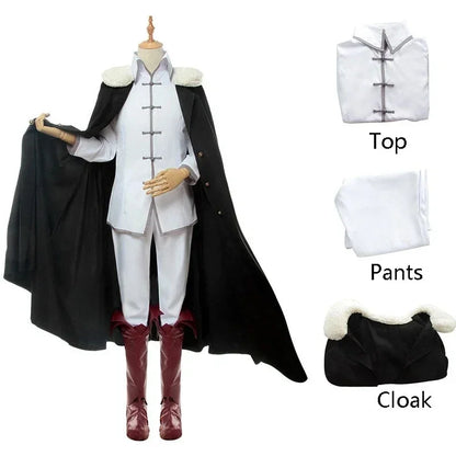 Costume de Cosplay Anime Bungo Stray Dogs Fyodor Dostoïevski, haut et pantalon pour hommes, Cape, uniforme de fête de carnaval d'halloween