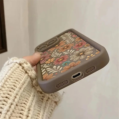 1 coque de téléphone à motif floral avec protection d'appareil photo, adaptée à l'iphone 11 Pro Max/12 Pro Max/13 Pro Max/14 Pro Max/15 Pr